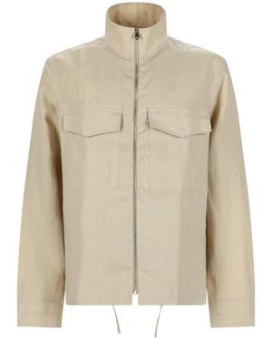 Paul Smith Solid Mock Collar Jacket - Natural