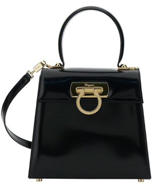 Ferragamo Gancini Small Satchel - Black