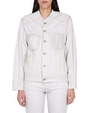 Maison Margiela Solid Band Collar Jacket - White