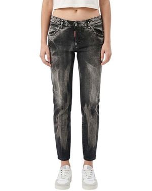 DSquared² Dark Skinny Mid Rise Jeans - Grey