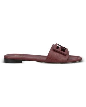 Fendi Textured Baguette Sandals - Brown