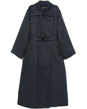 Emporio Armani Double-Breasted Coat - Blue