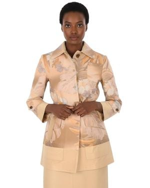 Maison Margiela Floral Shirt Collar Jacket - Natural