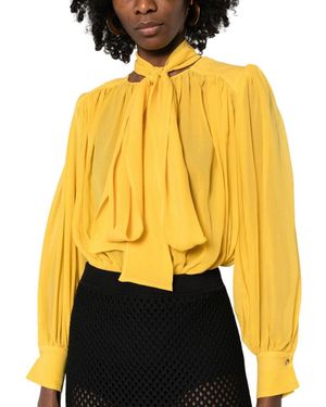 Elisabetta Franchi Band Collar Top - Yellow