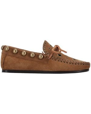 Isabel Marant Studded Loafers - Brown