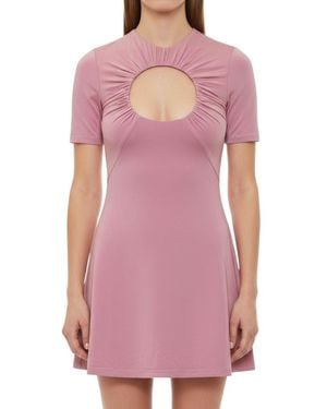 Marine Serre Crew Neck Mini Dress - Pink
