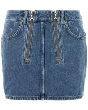 Marine Serre Printed Mini Skirt - Blue