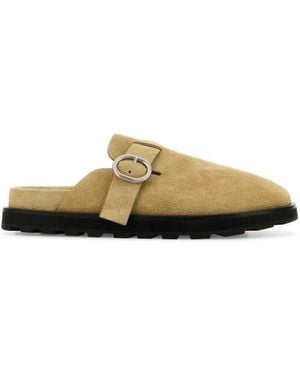 Jil Sander Suede Slides - Green