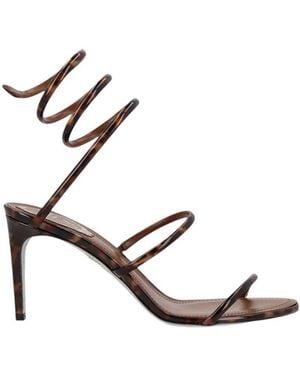 Rene Caovilla Cleo Printed Heels - Metallic