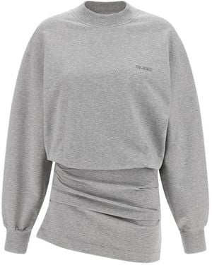 The Attico Crew Neck Logo Dress - Grey