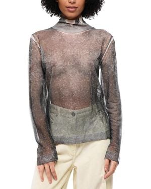 Maison Margiela Textured Turtle Neck Sweater - Gray