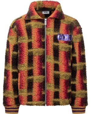 Gcds Checks Shirt Collar Jacket - Orange