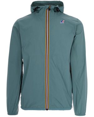 K-Way Logo Hooded Jacket - Blue