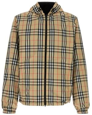 Burberry Check Hood Jacket - Natural