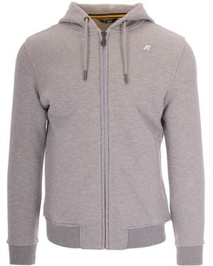 K-Way Logo Hood Sweatshirt - Gray