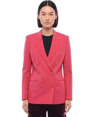 Stella McCartney Solid Peaked Lapel Blazer - Pink