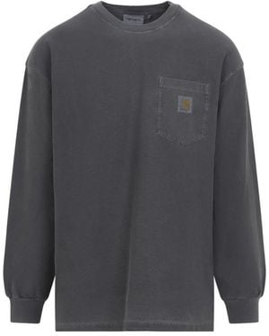 Carhartt Full Sleeves Logo T-Shirt - Gray