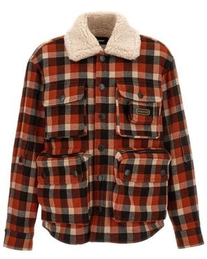 DSquared² Check Logo Jacket - Brown