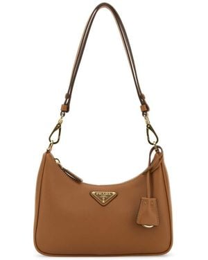 Prada Leather Mini Prada Re-Edition Bag - Brown