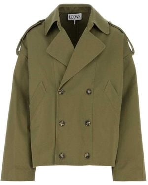 Loewe Cotton Trench Coat - Green