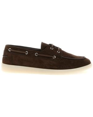 Prada Solid Boat Loafers - Brown