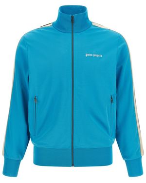 Palm Angels Logo Mock Collar Jacket - Blue