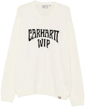 Carhartt Crew Neck Logo Sweater - White