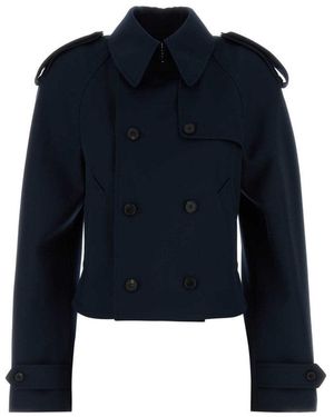 McQueen Midnight Wool Trench Coat - Blue