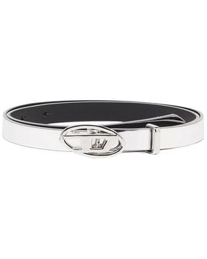 DIESEL Logo Buckle Belt - White