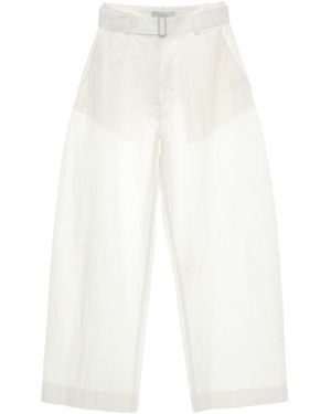 Studio Nicholson Round Leg Cotton Pants - White
