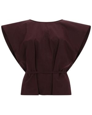 Alysi Solid Boat Neck Top - Purple
