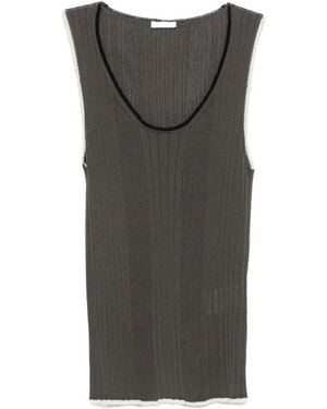 Roberto Collina Knitted Scoop Neck Top - Gray