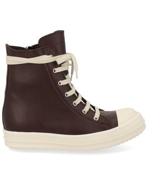 Rick Owens Leather Sneakers - Brown