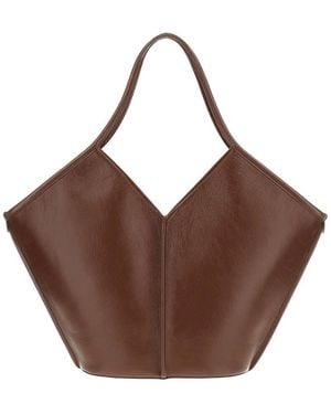 Hereu Dark Cald Large Tote - Brown