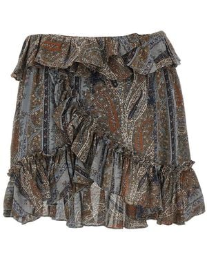 Saint Laurent All Over Print Skirt - Gray