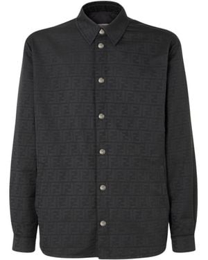 Fendi Regular Logo Overshirt - Black