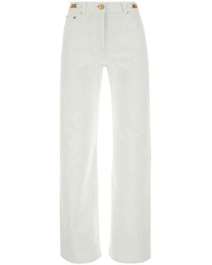 Versace Straight Flat Front Pant - White