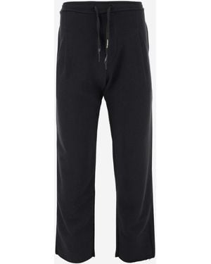 A PAPER KID Logo Patch Pants - Blue