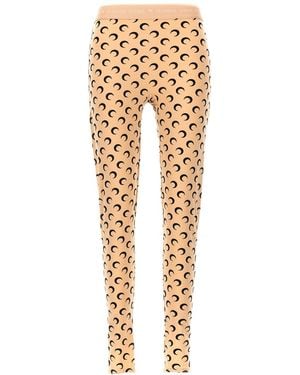Marine Serre All-Over Moon Print Leggings - Natural