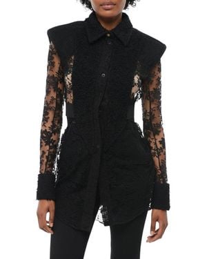 Balmain Regular Lace Shirt - Black