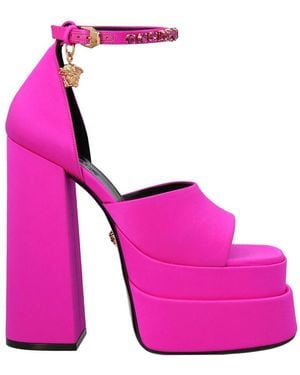 Versace Fushsiankle Strap Heels - Pink