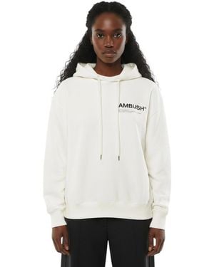Ambush Logo Hood Sweatshirt - White