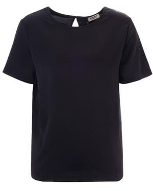 Weekend by Maxmara Solid Round Neck T-Shirt - Black