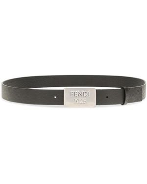 Fendi 1925 Logo Buckle Belt - White