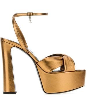 Saint Laurent Ankle-Strap Heels - Metallic