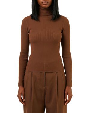Max Mara Knitted Turtle Neck Sweater - Brown