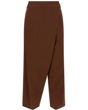 Alberto Biani Relaxed Flat Front Trousers - Brown