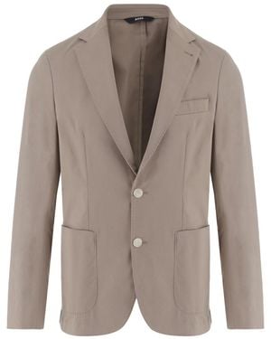 BOSS Single Breasted Blazer - Brown