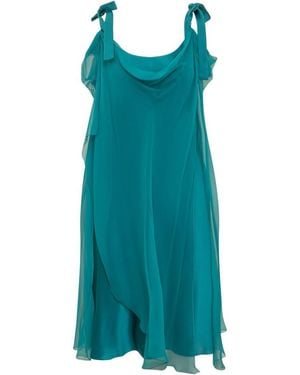Alberta Ferretti Chiffon Silk Suit For Spring/Summer 2025 - Blue