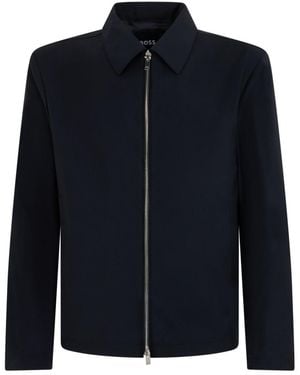 BOSS Dark Shirt Collar Jacket - Blue